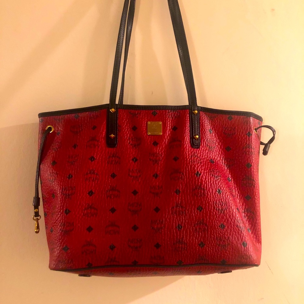 Red MCM medium Tote
